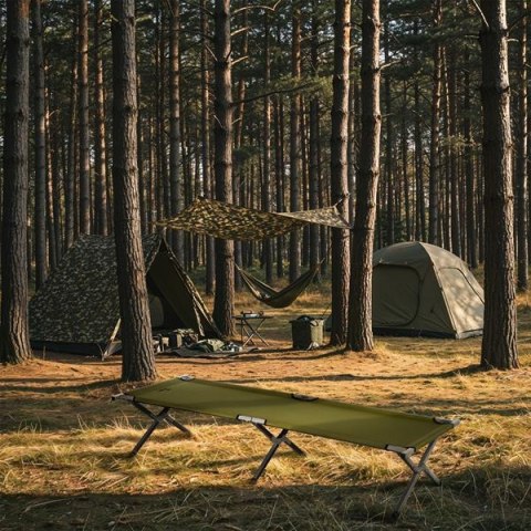 NC2756 ŁÓŻKO POLOWE SKŁADANE ZIELONE 200 CM NILS CAMP