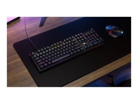 Corsair Corsair | Mechaniczna klawiatura do gier | K70 CORE RGB | Klawiatura do gier | Przewodowa | Brak | Czarna | USB typu A | CZERWON