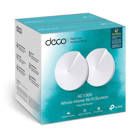TP-LINK TP-LINK | AC1300 Whole Home Mesh Wi-Fi System | Deco M5 (2-pack) | 802.11ac | 867+400 Mbit/s | 10/100/1000 Mbit/s | Ethernet LAN