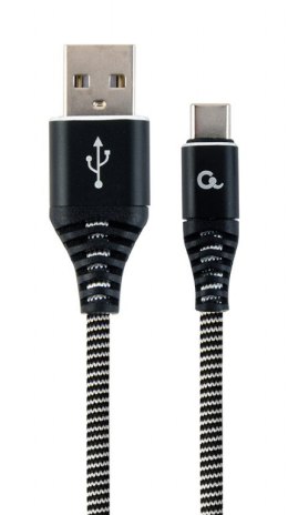 Cablexpert Cablexpert Premium cotton braided Type-C USB charging and data cable, 1 m | CC-USB2B-AMCM-1M-BW