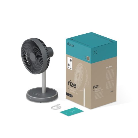 Duux Duux Fan | Rize Flex | Stand Fan | Grey | Diameter 21 cm | Number of speeds 4 | Oscillation | 10 W | No