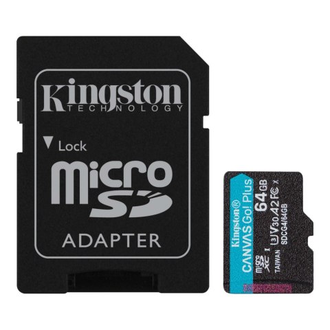 Kingston Kingston | Canvas Go! Plus | 64 GB | SD | Flash memory class Class 10, UHS-I, U3, V30, A2