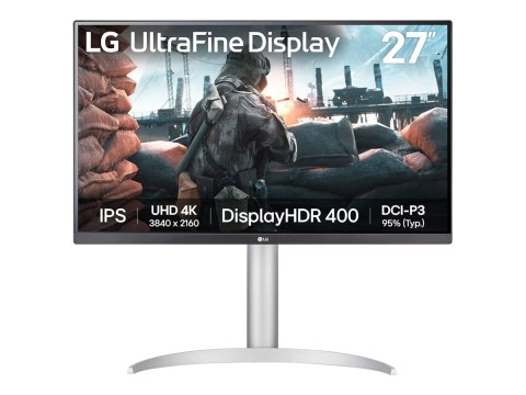 LG LG 27UP650K-W | 27 " | IPS | UHD | 16:9 | 60 Hz | 5 ms | 3840 x 2160 pixels | 400 cd/m² | HDMI ports quantity 2