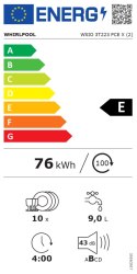 Whirlpool Zmywarka Whirlpool | WSIO 3T223 PCE X | Do zabudowy | Szerokość 45 cm | Liczba kompletów naczyń 10 | Liczba programów 7 | Klasa 