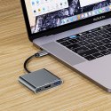 3w1 HUB rozdzielacz USB-C na USB-A USB-C PD 100W HDMI 4K 30Hz - szary