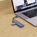 5w1 HUB rozdzielacz USB-A na USB-A USB-C - szary