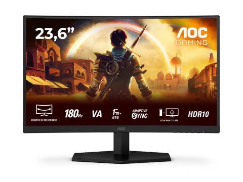 AOC Monitor dla graczy AOC | C24G42E | 24 " | VA | FHD | 16:9 | 180 Hz | 0,5 ms | 1920 x 1080 pikseli | 250 cd/m² | Porty HDMI w lic