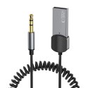 Adapter przejściówka audio AUX mini jack 3.5mm (męski) - Bluetooth - szary
