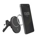 Uchwyt samochodowy do telefonu z ładowarką Qi2 MagSafe 15W - czarny