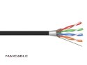Przewód UTP6 drut Cu UV czarny 305m MAXCABLE