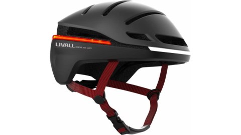Kask szosowy 52-55cm światła LED czujnik upadku SOS czarny