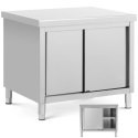 Stół blat roboczy centralny z szafką drzwi suwane STAL 100 x 80 cm
