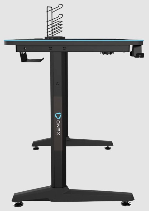 Onex Onex | Biurko dla graczy z uchwytem na kubek, haczykiem na zestaw słuchawkowy, uchwytem na gamepada, podkładką pod mysz o pełnym