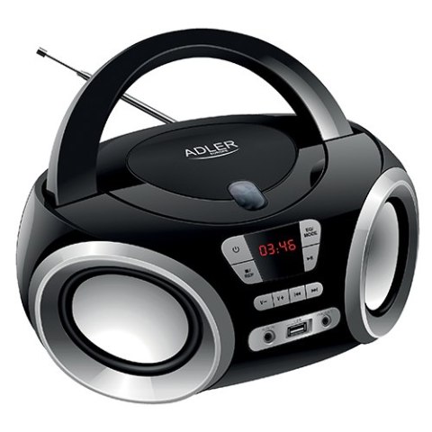 AD 1181 black silver Radio boombox cd-mp3 | usb | fm radio | aux | gniazdo słuchawkowe