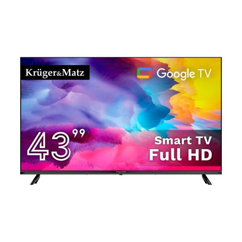 Telewizor Kruger&Matz 43" FHD Google TV, DVB-T2/S2/T/C H.265 HEVC
