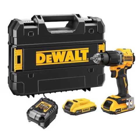 DEWALT AKUMULATOROWA WIERTARKO-WKRĘTARKA Z UDAREM XR 18V 2*2.0AH