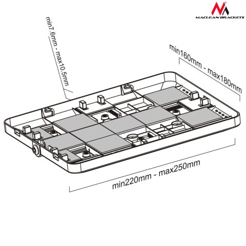 Stojak / uchwyt reklamowy do tabletu Maclean, podłogowy z blokadą, uniwersalny, 9.7?-10.1?, MC-645