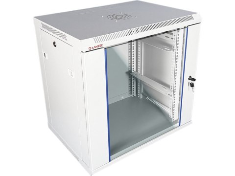 Szafa wisząca 19" 12U 600x450, (opcja dwusekcyjna) drzwi szklane jednoskrzydłowe, tył osłona pełna demontowalna, osłony boczne p