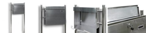 NOWOCZESNA SKRZYNKA POCZTOWA NA LISTY WOLNOSTOJĄCA STAL INOX