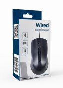 Gembird Gembird MUS-4B-01L Przewodowa mysz optyczna, USB, czarna, kabel 1,8 m | Gembird