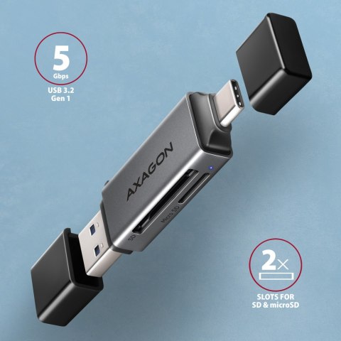 AXAGON AXAGON Mobile USB 3.2 Gen 1 MINI card reader with USB-C and USB-A connectors | CRE-DAC