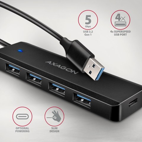 AXAGON AXAGON Travel four-port USB-A 5Gbps hub | HUE-C1A