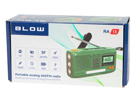 77-551# Radio przenośne analogowe am/fm blow ra13 solarne dynamo