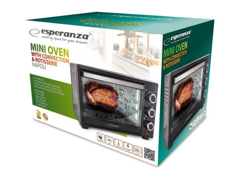 EKO006 Esperanza mini piekarnik z konwekcją i rożnem napoli 25l