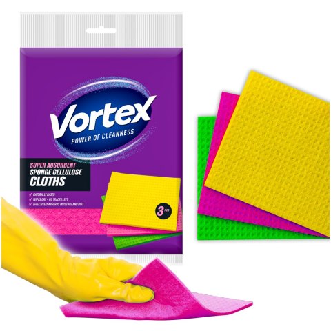 VORTEX Ściereczki gąbczaste 3 szt.
