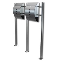 PODWÓJNA PÓŁOKRĄGŁA SKRZYNKA POCZTOWA Z GAZETNIKIEM WOLNOSTOJĄCA