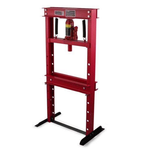 Prasa hydrauliczna warsztatowa nacisk 12 ton czerwona łatwy montaż