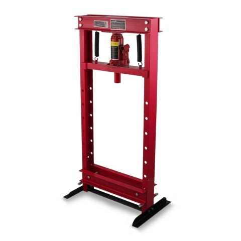 Prasa hydrauliczna warsztatowa nacisk 12 ton czerwona łatwy montaż