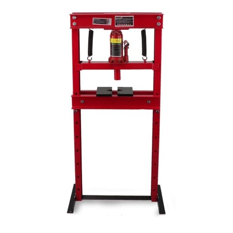 Prasa hydrauliczna warsztatowa nacisk 12 ton czerwona łatwy montaż