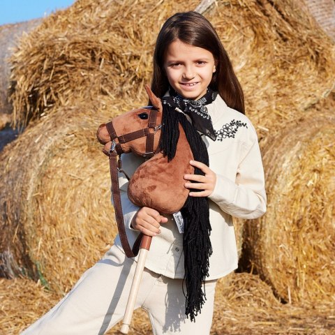 Koń na kiju hobby horse hoppihorse a3 bay - ciemny brąz, maść gniada