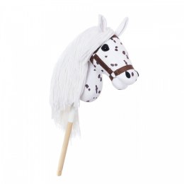 Koń na kiju hobby horse hoppihorse a3 leopard - biały, maść tarantowata