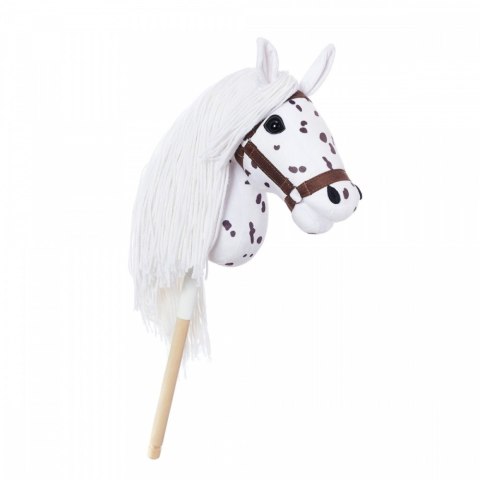 Koń na kiju hobby horse hoppihorse a3 leopard - biały, maść tarantowata
