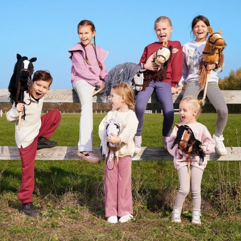 Koń na kiju hobby horse hoppihorse a3 leopard - biały, maść tarantowata