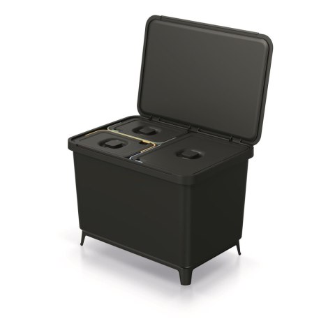 Kosz na śmieci SYSTEMA 23L + 2x10L - czarny recykling