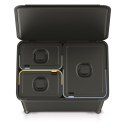 Kosz na śmieci SYSTEMA 23L + 2x10L - czarny recykling