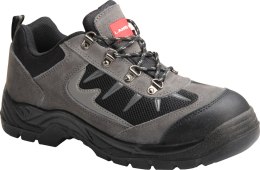 Półbuty zamsz/dzian. szaro-czarne, s1 p fo, 