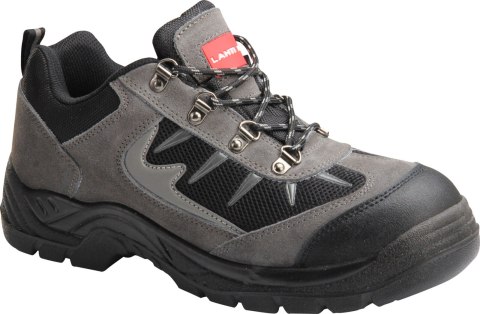 Półbuty zamsz/dzian. szaro-czarne, s1 p fo, "47", ce, lahti