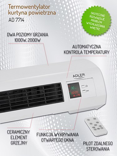 AD 7714 Termowentylator - kurtyna powietrzna