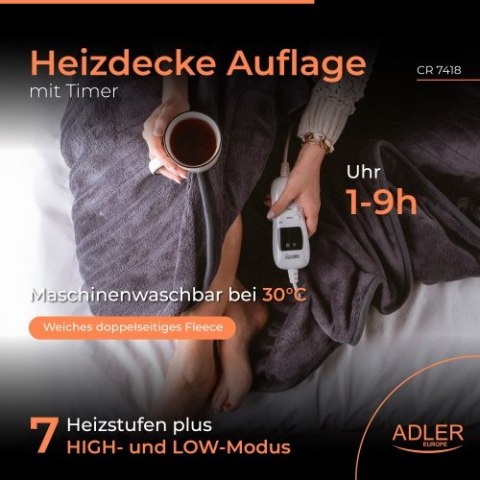CR 7418 Elektryczny koc nakładany z czasomierzem (1) super miękki