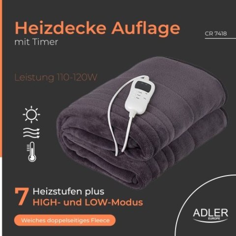 CR 7418 Elektryczny koc nakładany z czasomierzem (1) super miękki