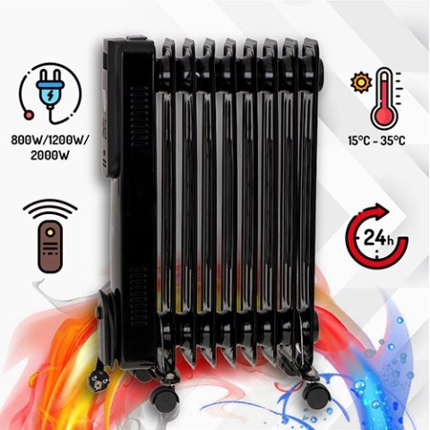 CR 7810 Grzejnik olejowy led z pilotem (9 żeberek)