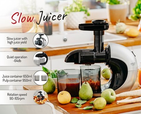 AD 4130 Wyciskarka wolnoobrotowa | ślimakowy mechanizm tłoczący | silnik dc