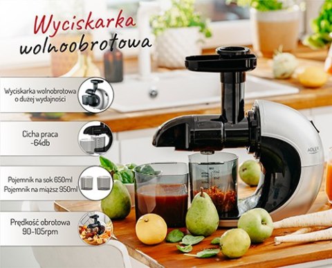 AD 4130 Wyciskarka wolnoobrotowa | ślimakowy mechanizm tłoczący | silnik dc