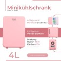 AD 8084 pink Mini lodówka 4l | chłodzenie i podgrzewanie | do domu i samochodu | system peltiera