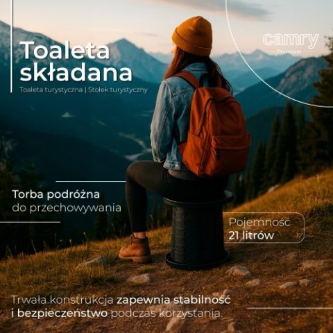 CR 1041 Toaleta składana - przenośna |toaleta turystyczna | stołek turystyczny