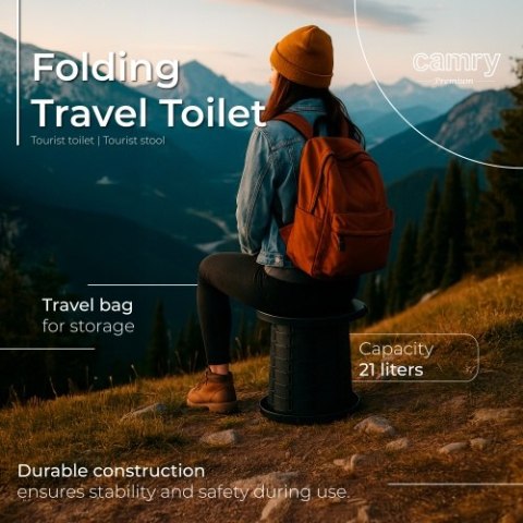 CR 1041 Toaleta składana - przenośna |toaleta turystyczna | stołek turystyczny